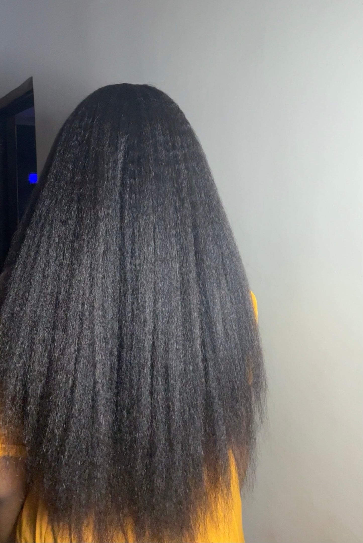 Sdd kinky straight hair 24inches 200g with 5x5 closure (natural colour) already wiggled and styled