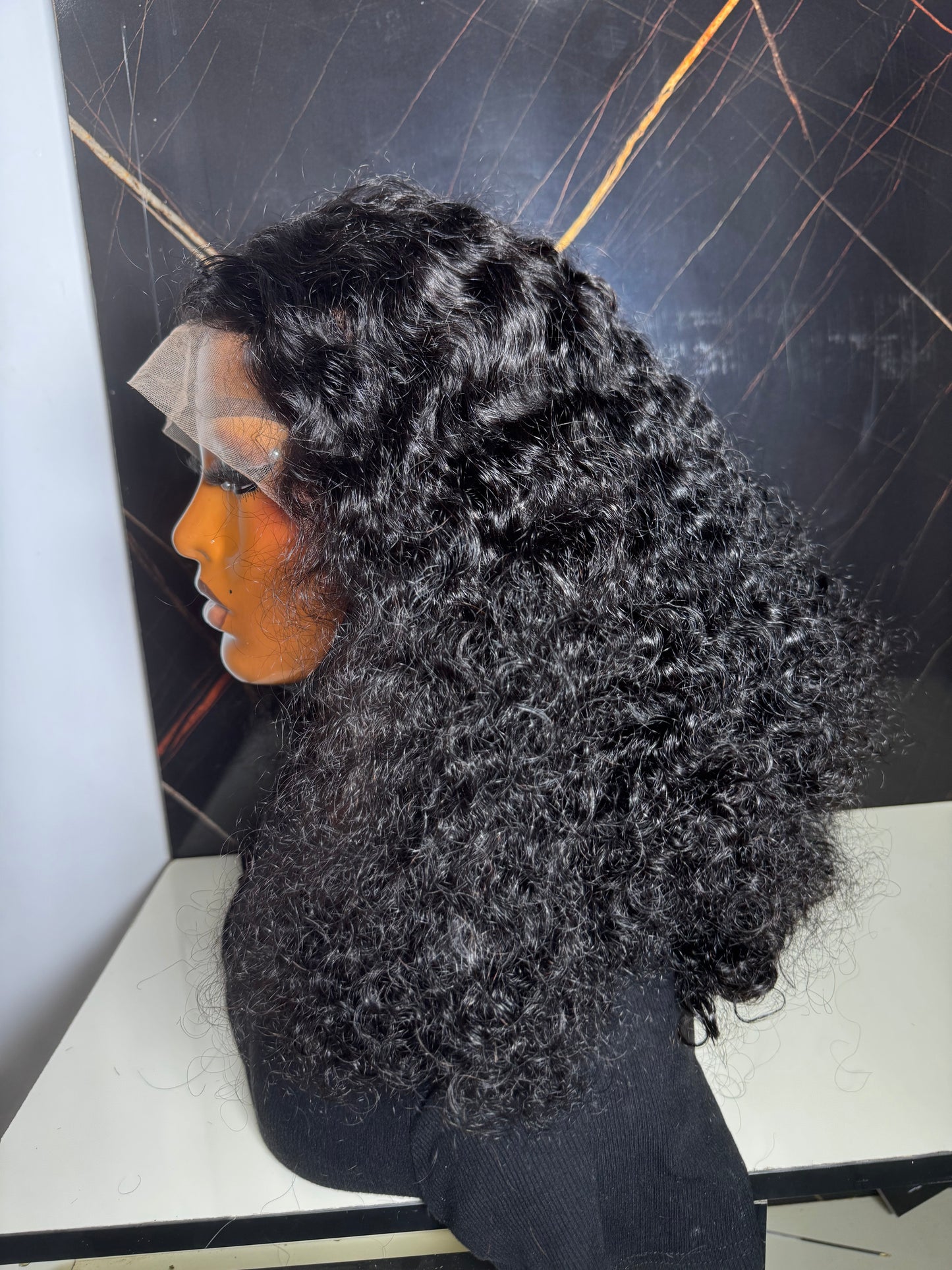 SUPER DOUBLE DRAWN WATER WAVE WIG 18inches with FULL FRONTAL (factory wig)