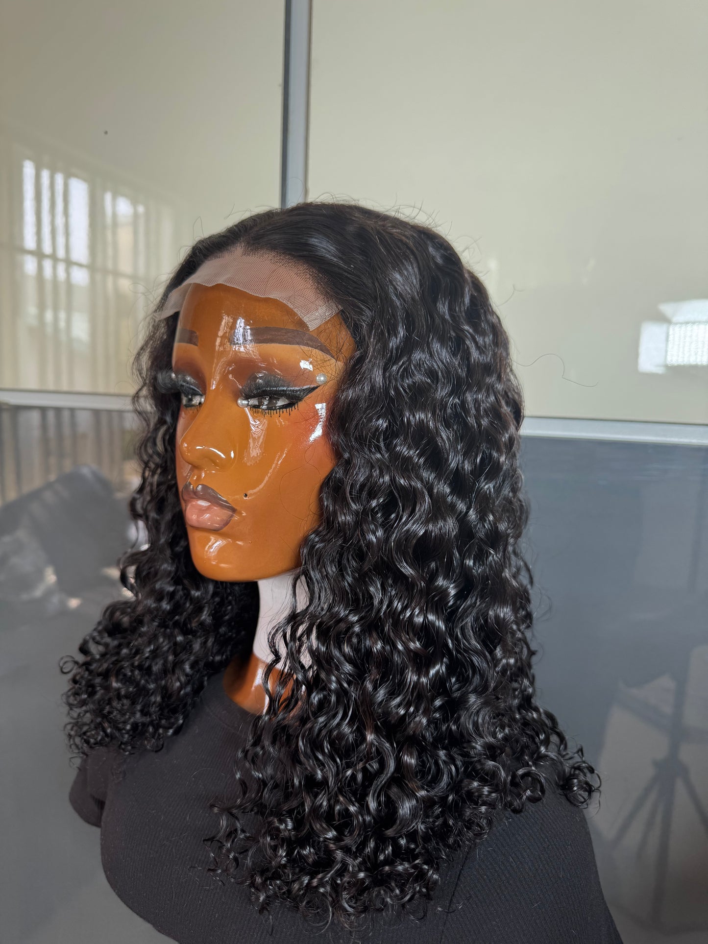 Super double drawn grade 15A pixie curls 14inches (200g) with 5x5 closure (already wigged and styled)