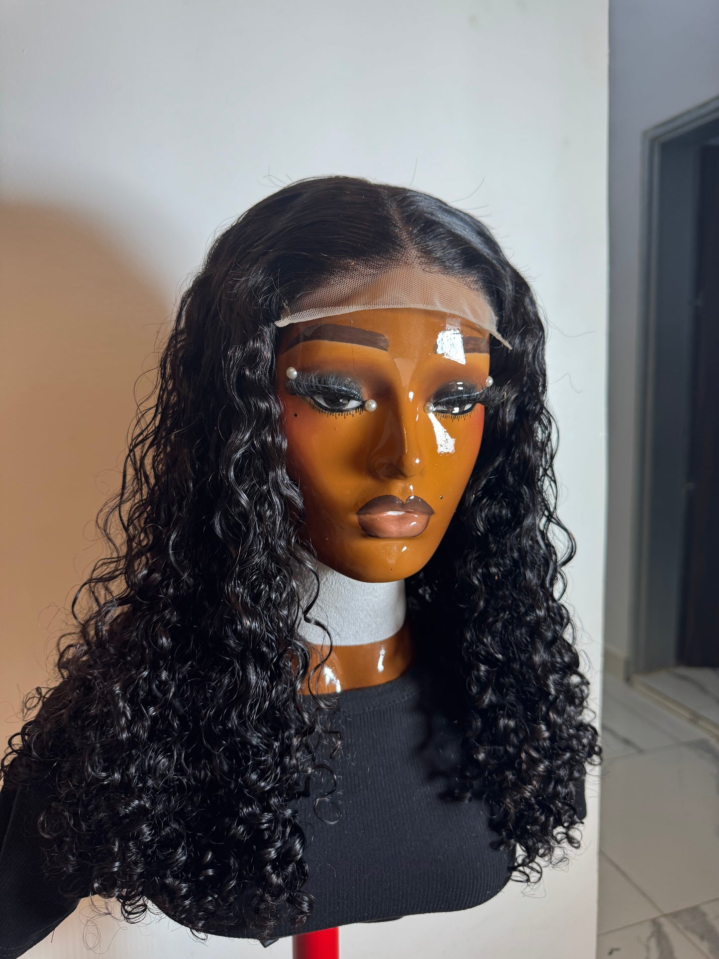 Super double drawn grade 15A pixie curls 16inches (200g) with 5x5 closure (already wigged and styled)