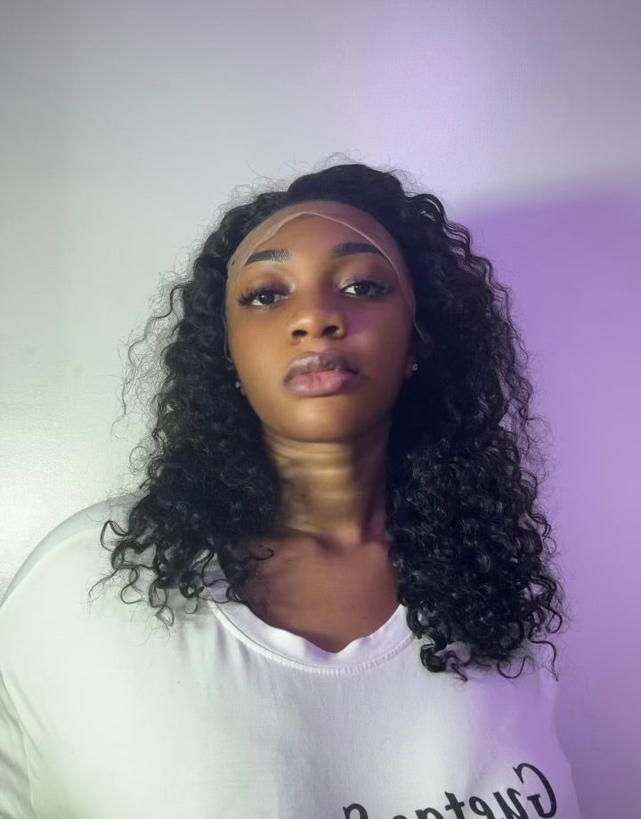 SUPER DOUBLE DRAWN WATER WAVE WIG 18inches with FULL FRONTAL (factory wig)