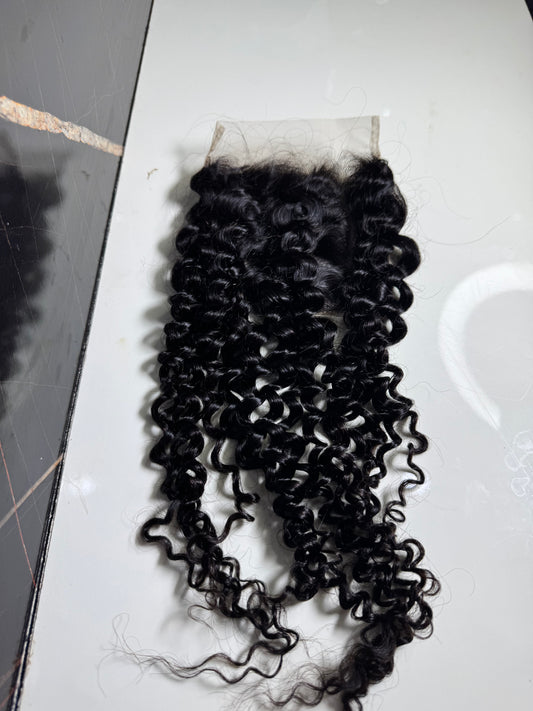 Sdd grade 15A pixie curls 5x5 closure 18 inches inches natural colour