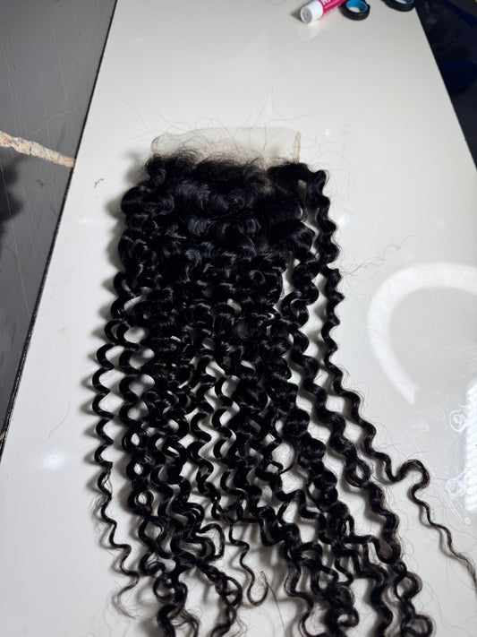 Sdd grade 15A pixie curls 5x5 closure 20inches inches natural colour