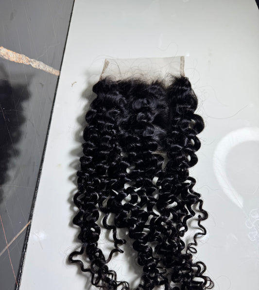 Sdd grade 15A pixie curls 5x5 closure 16inches inches natural colour