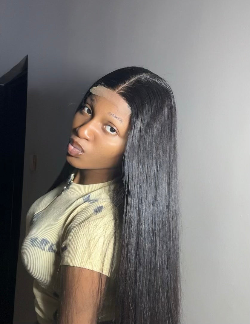 Sdd Vietnamese bone straight 22inches (200g) with 2x6 closure natural colour ( already wigged and styled)