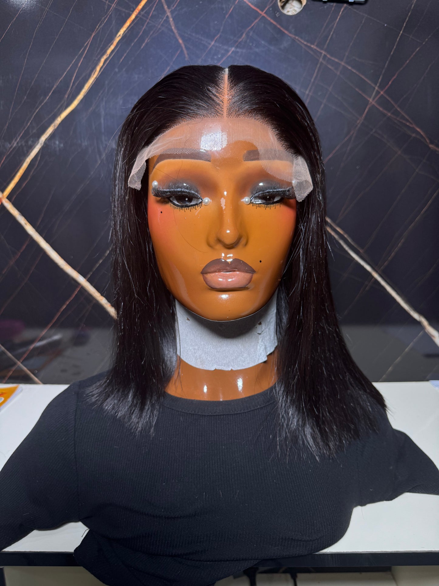 Sdd Vietnamese bone straight natural colour 12inches with 5x5 closure (already wigged and styled)