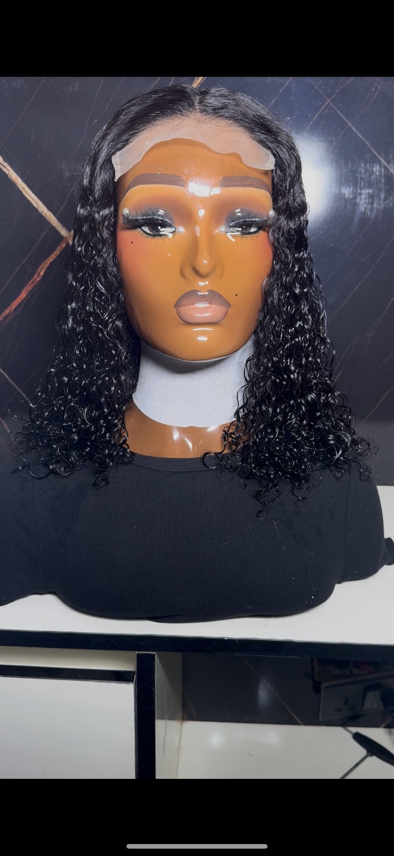 Super double drawn grade 15A pixie curls 12inches (200g) with 5x5 closure (already wigged and styled)