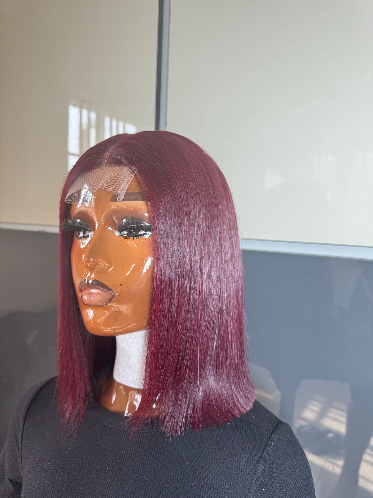 Super double drawn Vietnamese bone straight 10inches with 2x4 closure (already wigged and styled). Burgundy