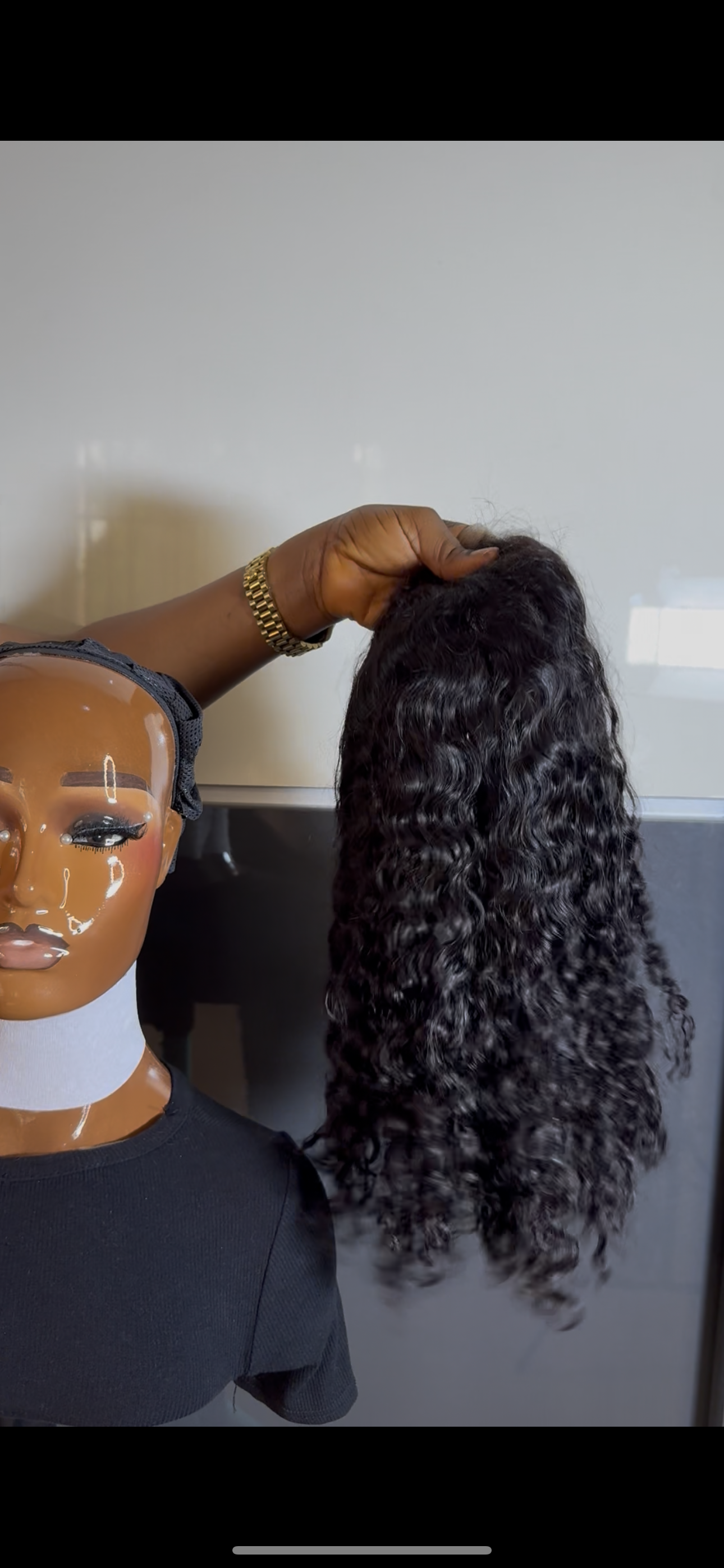 SUPER DOUBLE DRAWN WATER WAVE WIG 14inches with FULL FRONTAL (factory wig)