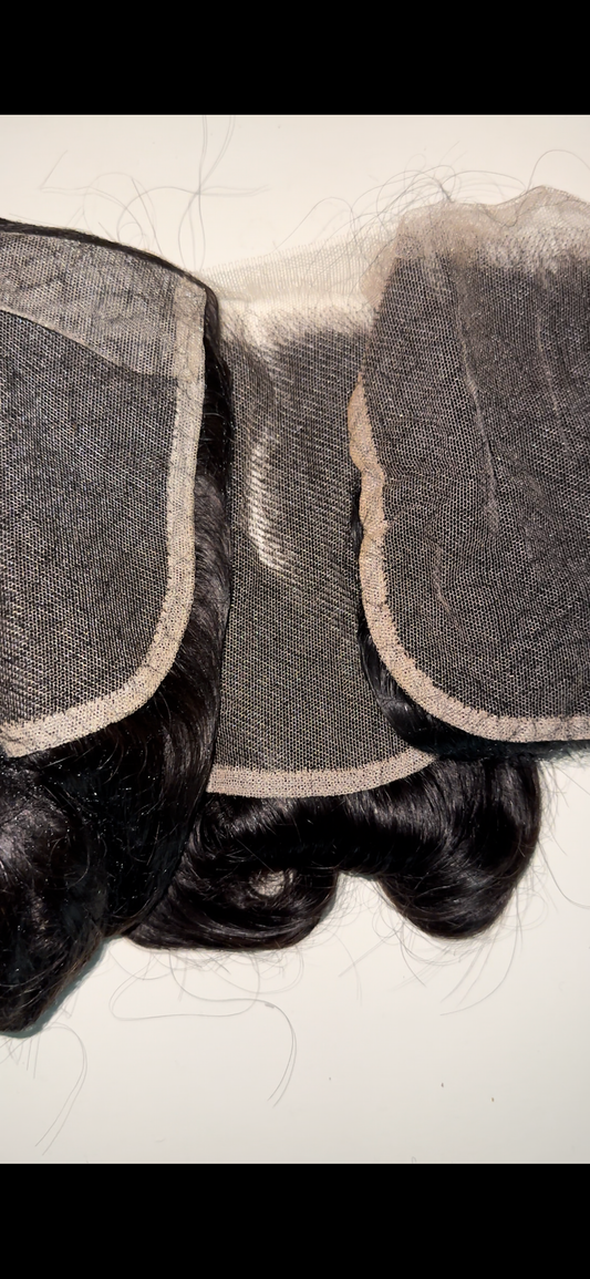 Super double drawn luxury philipino bouncy hair (natural colour) 14inches closure.