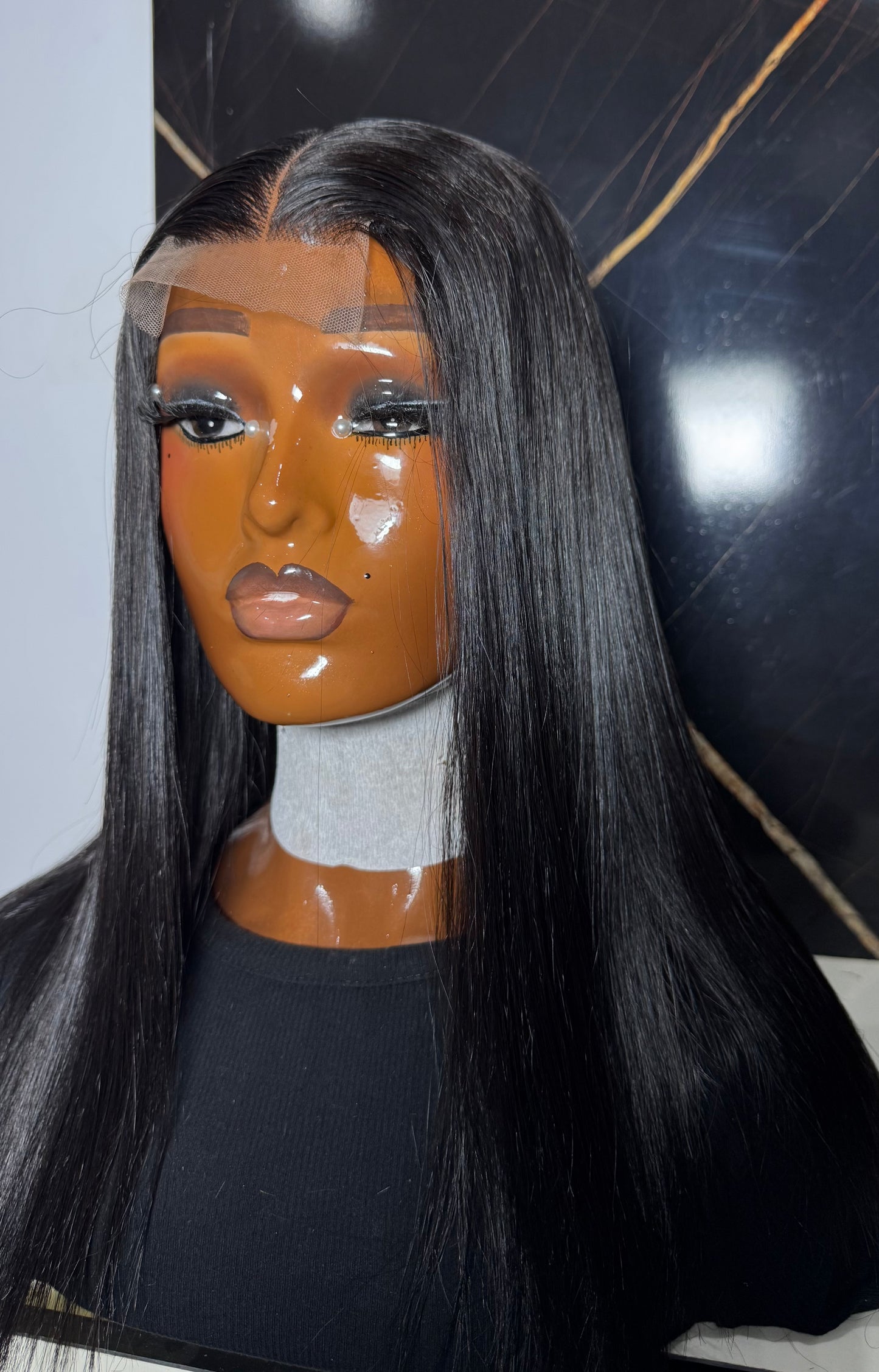 Super double drawn Vietnamese bone straight 14inches with 2x6 closure (already wigged and styled).