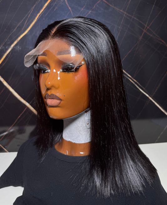 Sdd Vietnamese bone straight natural colour 12inches with 5x5 closure (already wigged and styled)